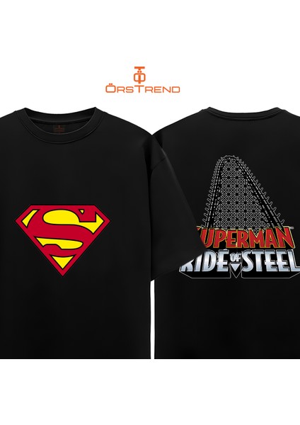 Superman Baskılı Oversize Tişört