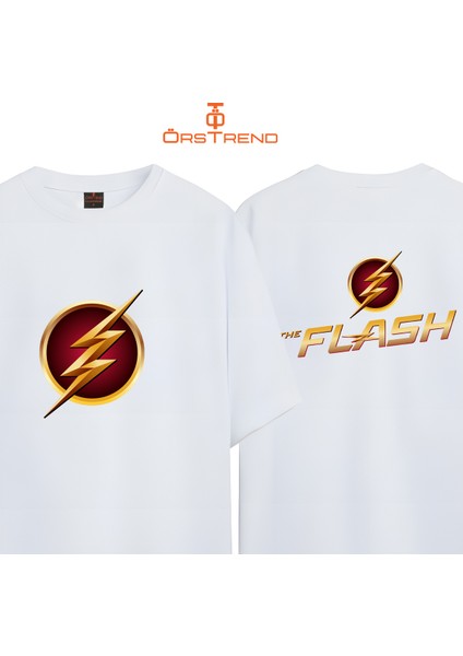 Flash Baskılı Oversize Tişört