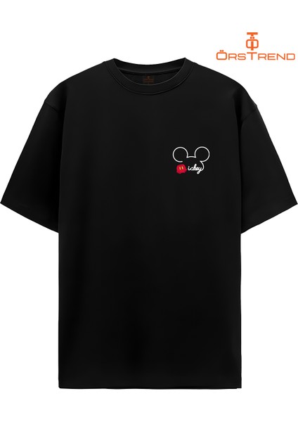 Mickey Mouse Baskılı Oversize Tişört