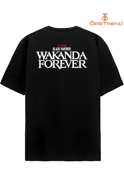 Black Panther Wakanda Forever Baskılı Oversize Tişört modelleri