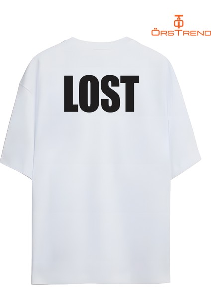 Lost Gizemli Sayılar Baskılı Oversize Tişört