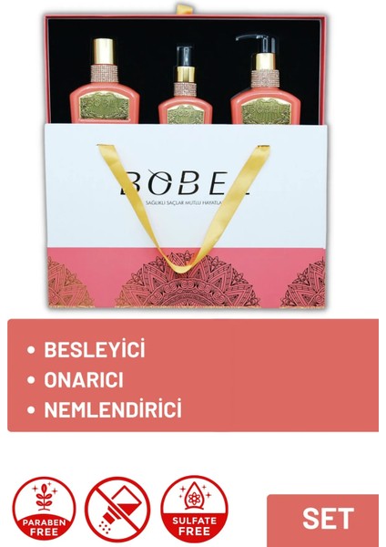 Keratin Onarıcı + Besleyici +Nemlendirici Bakım Seti