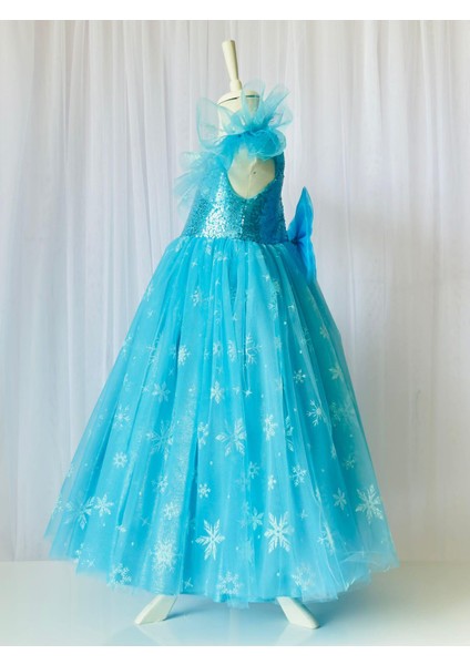 Gala Boydan Uzun Elsa Kız Çocuk Elbise fiyatları