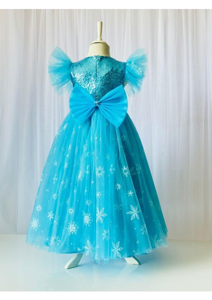 Gala Boydan Uzun Elsa Kız Çocuk Elbise fırsatları