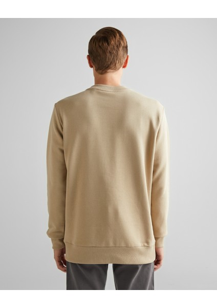 Erkek Bej Regular Fit Bisiklet Yaka Logolu Sweatshirt 2036017.270 fiyatları