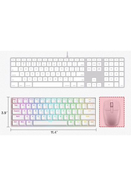 K617-RGB-WP Fızz Rgb Red Swıtch Kablolu Mekanık Q Klavye beyaz-Pembe