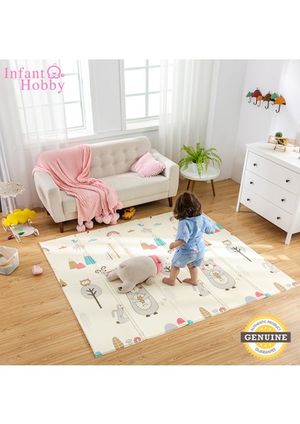 Infant Hobby Forest Katlanabilir Çift Taraflı Oyun Matı Oyun Halısı 160 x 180 x 1 cm