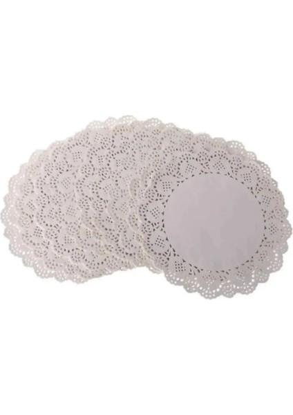 Dantel Kağıt Bardak Altlığı 500LÜ 9 cm Tabak Pasta Muffin Kek Kurabiye Sunum Altlığı Kahve Sunum