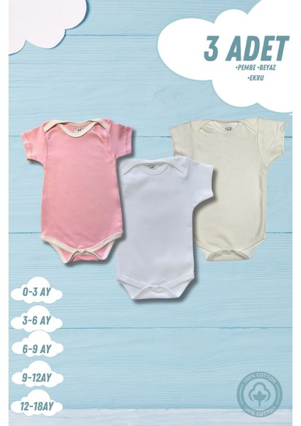 Kısa Kollu 3'lü Organik Pamuk Çıtçıtlı Bebek Body&zıbın fiyatları