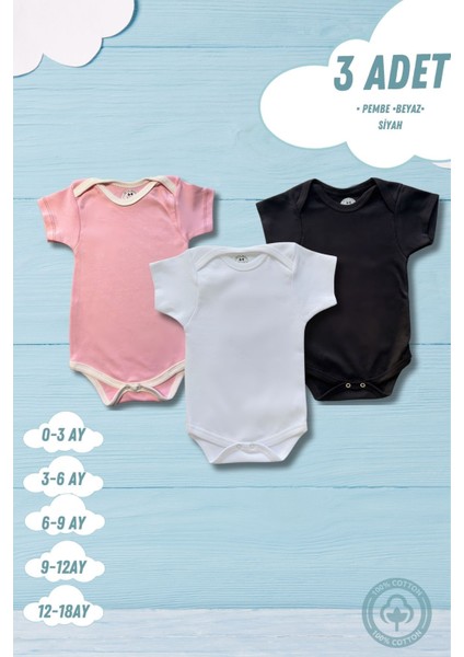 Kısa Kollu 3'lü Organik Pamuk Çıtçıtlı Bebek Body&zıbın fiyatları