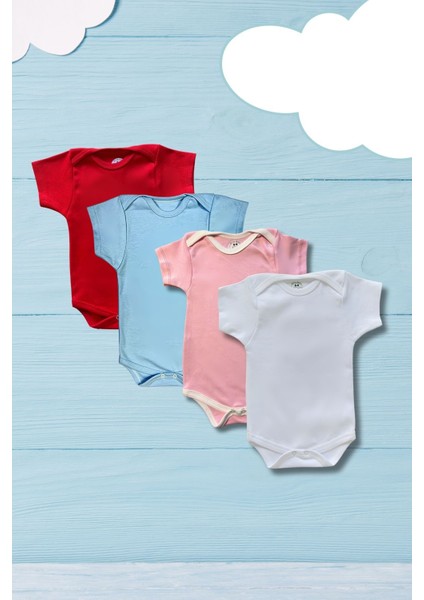 4lü Çıtçıtlı Organik Pamuk Bebek Zıbınları