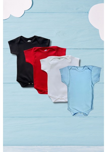 4lü Çıtçıtlı Organik Pamuk Bebek Zıbınları