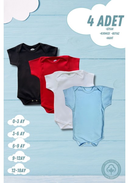 4lü Çıtçıtlı Organik Pamuk Bebek Zıbınları