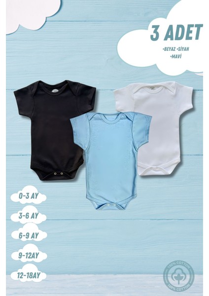 Kısa Kollu 3'lü Organik Pamuk Çıtçıtlı Bebek Body&zıbın fiyatları