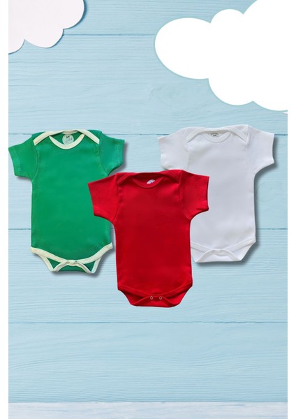 Kısa Kollu 3'lü Organik Pamuk Çıtçıtlı Bebek Body&zıbın