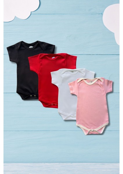 4lü Çıtçıtlı Organik Pamuk Bebek Zıbınları