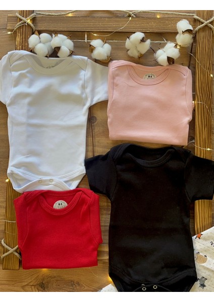 4lü Çıtçıtlı Organik Pamuk Bebek Zıbınları modelleri