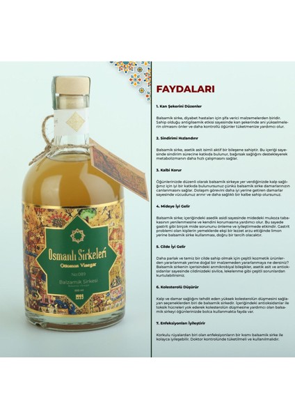 No: 089 Balzamik Sirkesi 500 ml