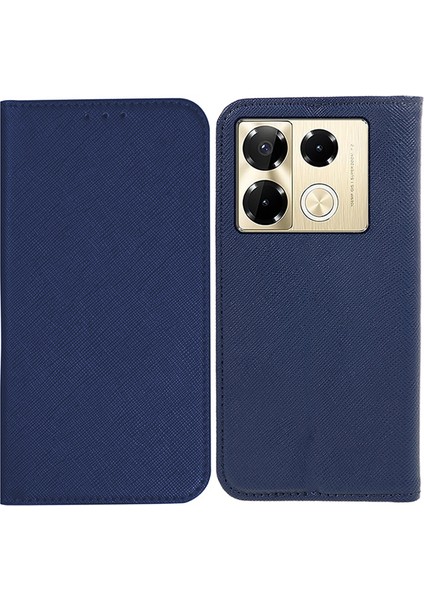 Infinix Note 40 Pro / Infinix Note 40 Pro Plus Çapraz Doku Deri Folyo Halkalı Telefon Kılıfı Kapağı (Yurt Dışından)