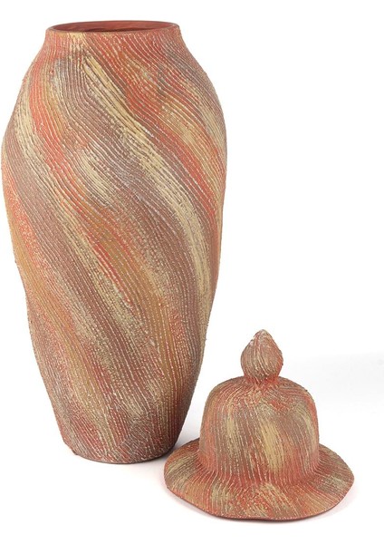 Pembe Seramik Küp Kapaklı Vazo 56cm fiyatları