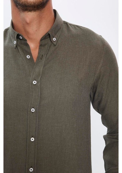 Slim Fit Kışlık Yün Viskon Düz Gömlek fırsatları