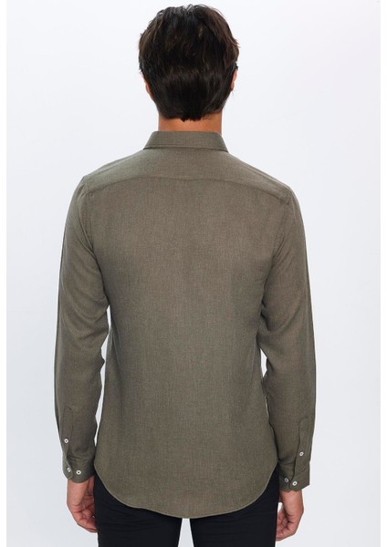 Slim Fit Kışlık Yün Viskon Düz Gömlek indirimleri