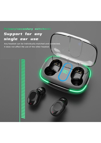 Y90 Şarj Göstergeli Çift Telefon Destekli Bluetooth Kulakiçi Kulaklık Siyah fiyatları