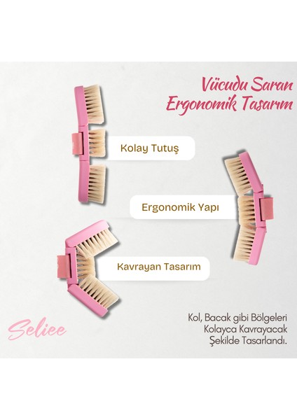 Ergonomik Doğal At Kılı Selülit Fırçası