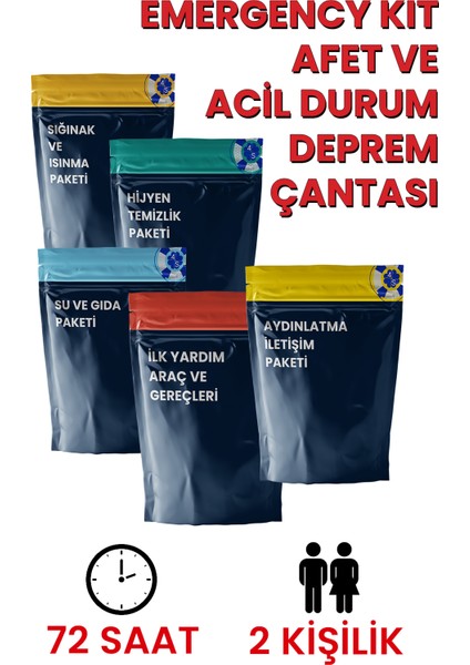 Mega Plus Acil Durum ve Deprem Çantası 72 Saat Fema Onaylı ve Sertifikalı Ürünler modelleri