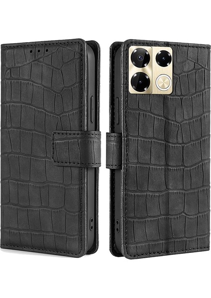 Infinix Note 40 Pro 5g Deri Kapak Timsah Dokulu Telefon Kılıfı (Yurt Dışından)
