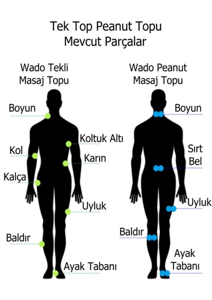 El Ayak Sırt Topuk ve Boyun Rahatlatıcı Mavi Renk Fıstık Masaj Topu