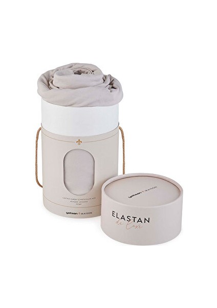 Elastan De Luxe Lastikli Çarşaf & Yastık Kılıf Seti – Taş Rengi