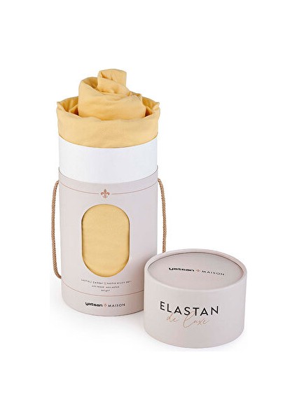 Elastan De Luxe Lastikli Çarşaf & Yastık Kılıf Seti – Sarı