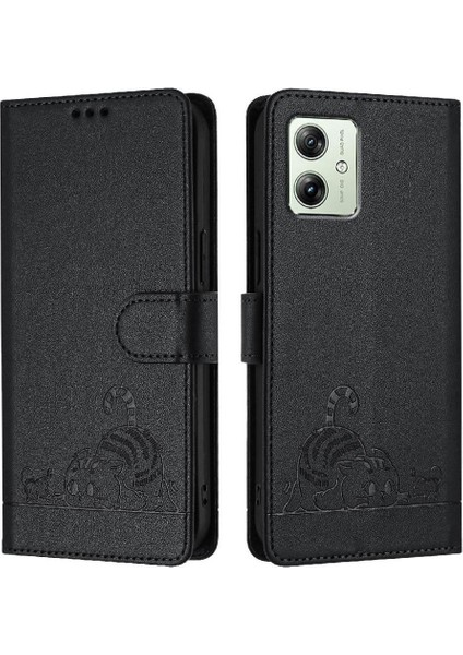 Motorola Moto G54 5g Için Kılıf Cüzdan Kapak Çevirin Kedi Rfıd Kart Yuvası Tutucu (Yurt Dışından) indirimleri