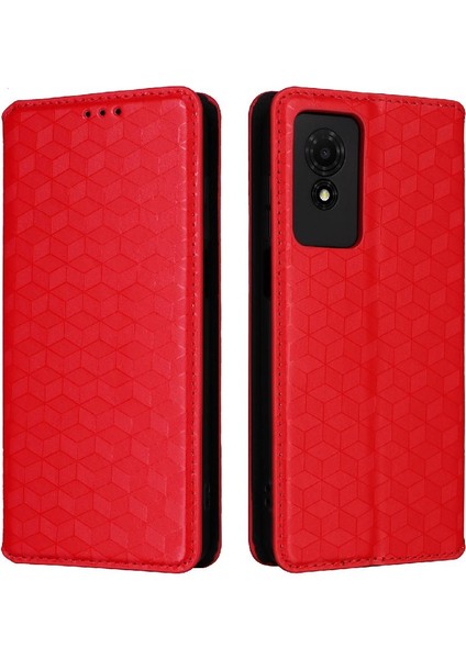 Tcl 501 4g Pu Deri Manyetik Kapatma 3D Desen Cüzdan Kartı Için Kılıf (Yurt Dışından)