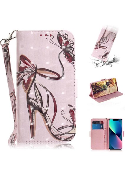 IPhone 12 Pro Max Cüzdan Kart Yuvaları Pu Için 3D Boyalı Koruyucu Kılıf (Yurt Dışından)