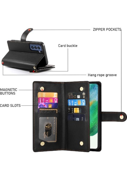 Samsung Galaxy S21 Fe Çok Fonksiyonlu Iş Standı Cüzdan Için Flip Case (Yurt Dışından) indirimleri