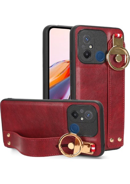 Xiaomi Redmi 12C Uyumluluk Bilek Kayışı Premium Pu Deri Için Kılıf (Yurt Dışından)