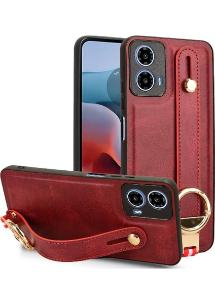 Motorola Moto G34 Kolaylık Bilek Kayışı Premium Pu Deri Kılıf (Yurt Dışından) fiyatları