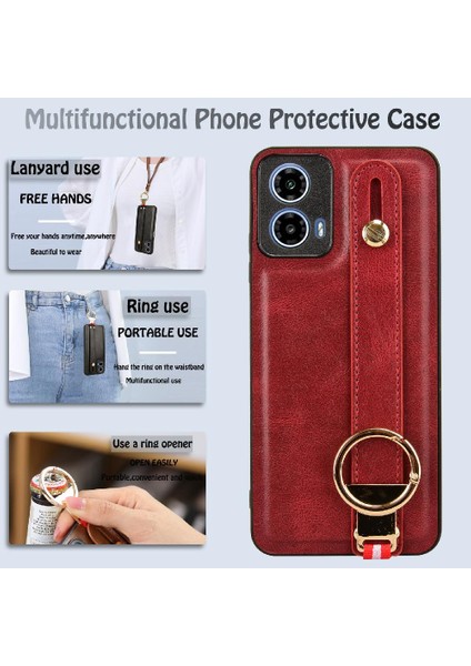 Motorola Moto G34 Kolaylık Bilek Kayışı Premium Pu Deri Kılıf (Yurt Dışından) fırsatları