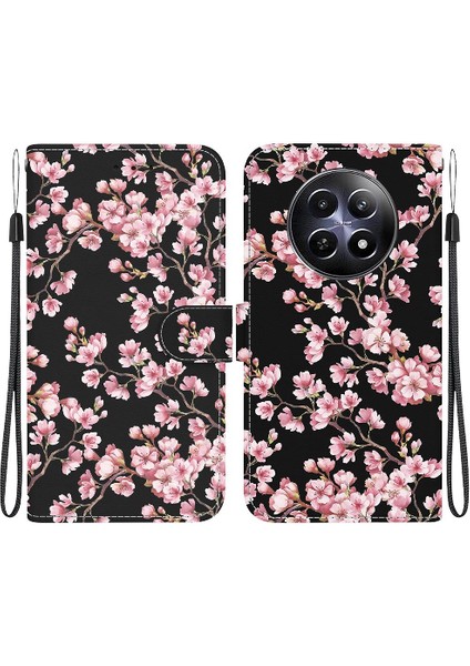 Realme 12 Artı Manyetik Kapatma Kart Yuvaları Pu Deri Cüzdan (Yurt Dışından)