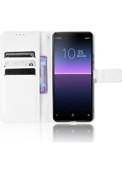 GX Boutique Sony Xperia 10 Iı Kickstand Kart Tutucu Kapak Manyetik Cüzdan Için Kılıf (Yurt Dışından)