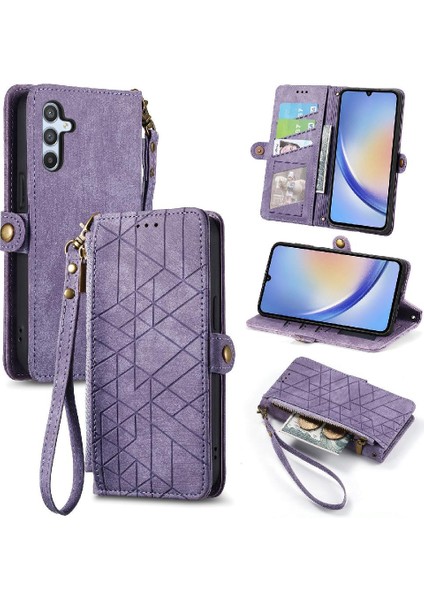 Samsung Galaxy A34 5g Için Flip Case Darbeye Cüzdan Kapak Kapak Basit (Yurt Dışından)