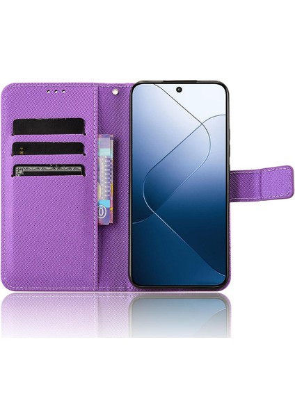 Xiaomi 14 Pro 5g Kickstand Kapak Manyetik Cüzdan Kart Tutucu (Yurt Dışından)