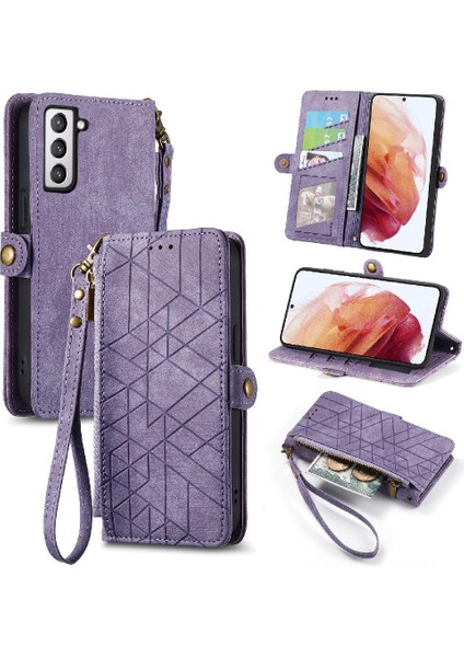 Samsung Galaxy S21 Artı Deri Kılıf Cüzdan Basit Iş Için Flip Case (Yurt Dışından)