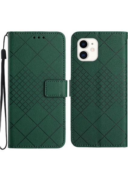 IPhone 11 Için Flip Case Elmas Kabartmalı Cüzdan Pu Deri Manyetik Kapak (Yurt Dışından)