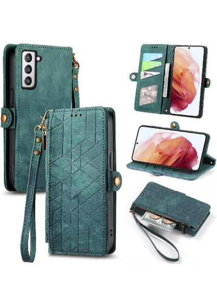 Samsung Galaxy S21 Için Flip Case Deri Kılıf Kapak Darbeye (Yurt Dışından)