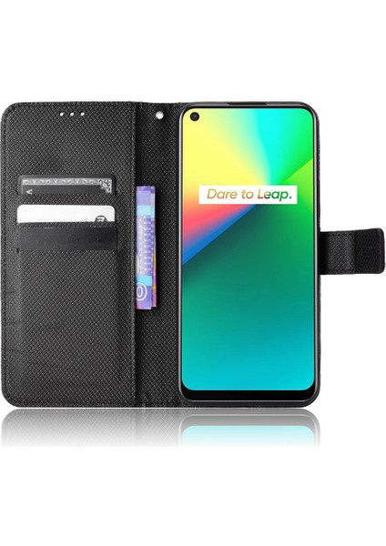 Realme C17 Için Kılıf Kapak Kickstand Manyetik Cüzdan Kart Tutucu (Yurt Dışından)