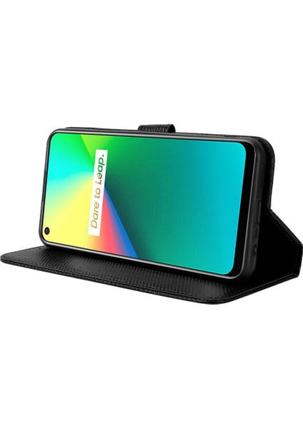 Realme C17 Için Kılıf Kapak Kickstand Manyetik Cüzdan Kart Tutucu (Yurt Dışından)