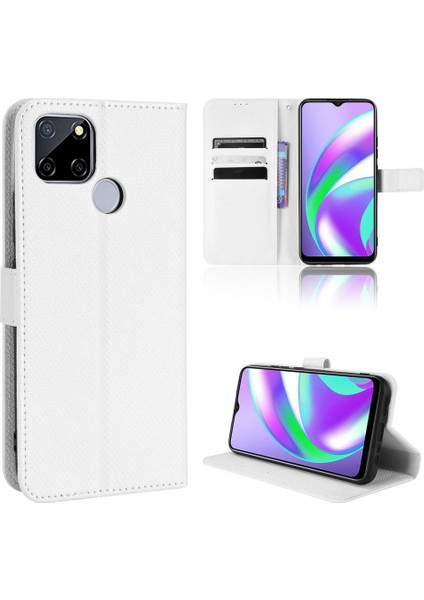 Realme C25/C12 Kart Tutucu Kapak Manyetik Cüzdan Kickstand Için Kılıf (Yurt Dışından)